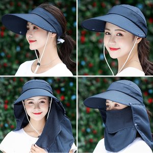 자외선 햇빛 완전 차단 여성 모자 코로나모자 탈부착 마스크 여자 썬캡 선캡