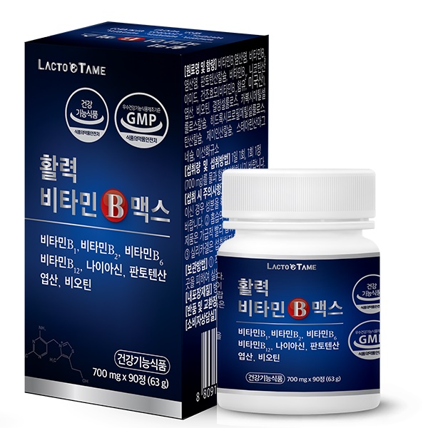 <b>락토테미</b> 고함량 농축 <b>활력 비타민b 맥스</b> 비군 700mg 90정 3개월