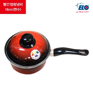 ELO 빨간 법랑냄비 18cm 편수 전골 국 냄비세트 세라믹코팅