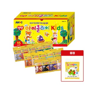 [아모스 공식몰] 탱탱 아이클레이 키즈 50g 15색 선물세트 +아이클레이 50g 흰색