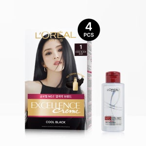 [쉽고 편한 새치염색] 로레알파리 엑셀랑스 크림 4개 (+본드리페어 프리트리트먼트 100ml)