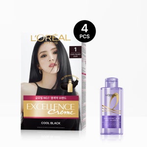 [쉽고 편한 새치염색] 로레알파리 엑셀랑스 크림 4개 (+#두피앰플샴푸 80ml)