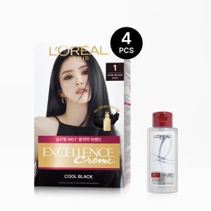 [빗캡으로 간편한 새치염색] 로레알파리 엑셀랑스 크림 4개 (+본드리페어 샴푸 100ml)