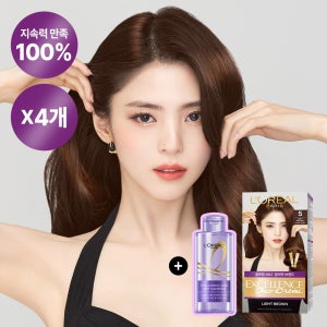 [한소희염색약] 로레알파리 엑셀랑스 듀오크림 나눠쓰는 셀프 새치 염색약, 4개 (컬러 택1/+여행용 샴푸 80ml)