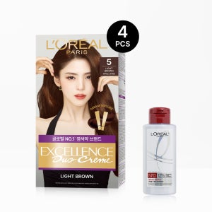 [나눠 쓰는 새치염색] 로레알파리 엑셀랑스 듀오크림 4개 (+본드리페어 프리트리트먼트 100ml)