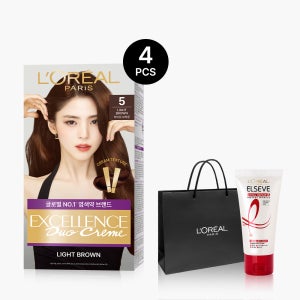 [나눠쓰는 새치염색] 로레알파리 엑셀랑스 듀오크림 4개(+토탈 리페어 5 헤어팩 50ml+쇼핑백)