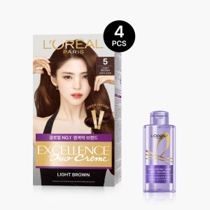 [나눠쓰는 새치염색] 로레알파리 엑셀랑스 듀오크림 4개 (+히알루론산 샴푸 80ml)