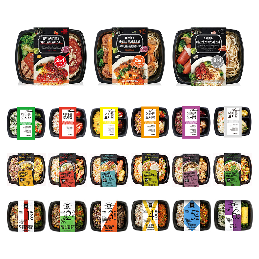 더<b>바른</b> 파스타, 도시락 혼합구성 18팩 식단관리 점심 간편식 한끼 냉동도시락