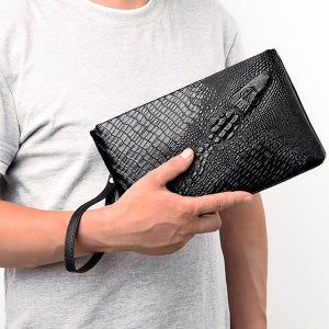 드래곤 가죽 남자클러치백