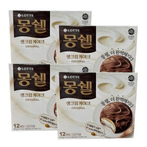[롯데] 몽쉘 크림케이크 408g x 4갑 (1갑당 12봉입)