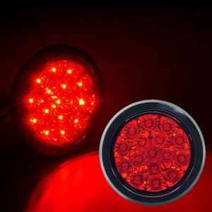 12V-24V 교체용 원형 LED테일램프 레드LED / 데루등 후미등 화물차후미 트럭등 브레이크등 트럭후미등