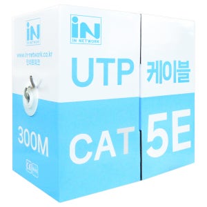 인네트워크 LAN케이블 300M CAT5E UTP 박스케이블 단선 회색 그레이 랜공사용 [IN-5UTP300MGE]