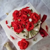 부산떡케이크 꽃다발케이크 장미 결혼기념일 상견례 칠순팔순 환갑 생일케익 앙금플라워 돔형 1호