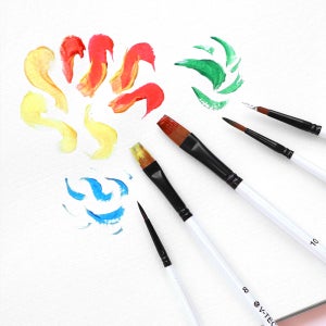 율아트 세필붓 평붓 혼합6종세트 수채화붓
