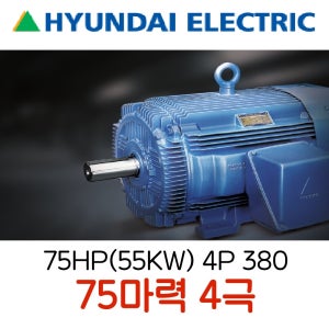 현대 모터 75마력(55KW) 삼상 4극(75HP 4P) 프리미엄 유도전동기 전폐형모터