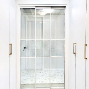 초슬림3연동 현관중문 시공 포함 무료실측 부산 양산 김해 창원 설치 화이트 투명유리 가로폭 1500이하