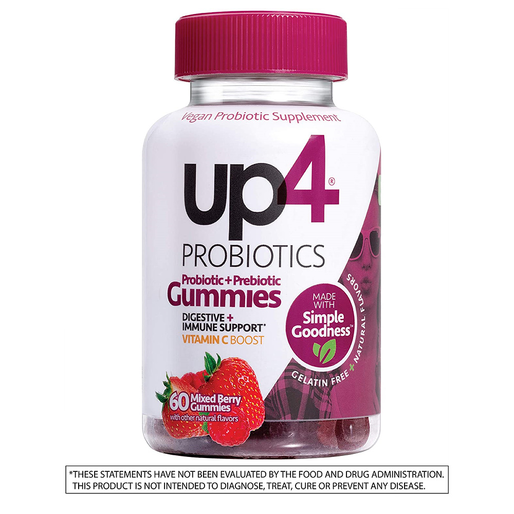 UP4 Probiotic Gummies <b>with</b> Prebiotic 업포 <b>프로바이오틱스</b> 프리바이오틱스 <b>믹스 베리</b> 60구미