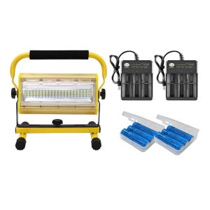 BENONE 베논 충전식 100구 LED 투광기 후레쉬 18650배터리 3구충전기 풀세트