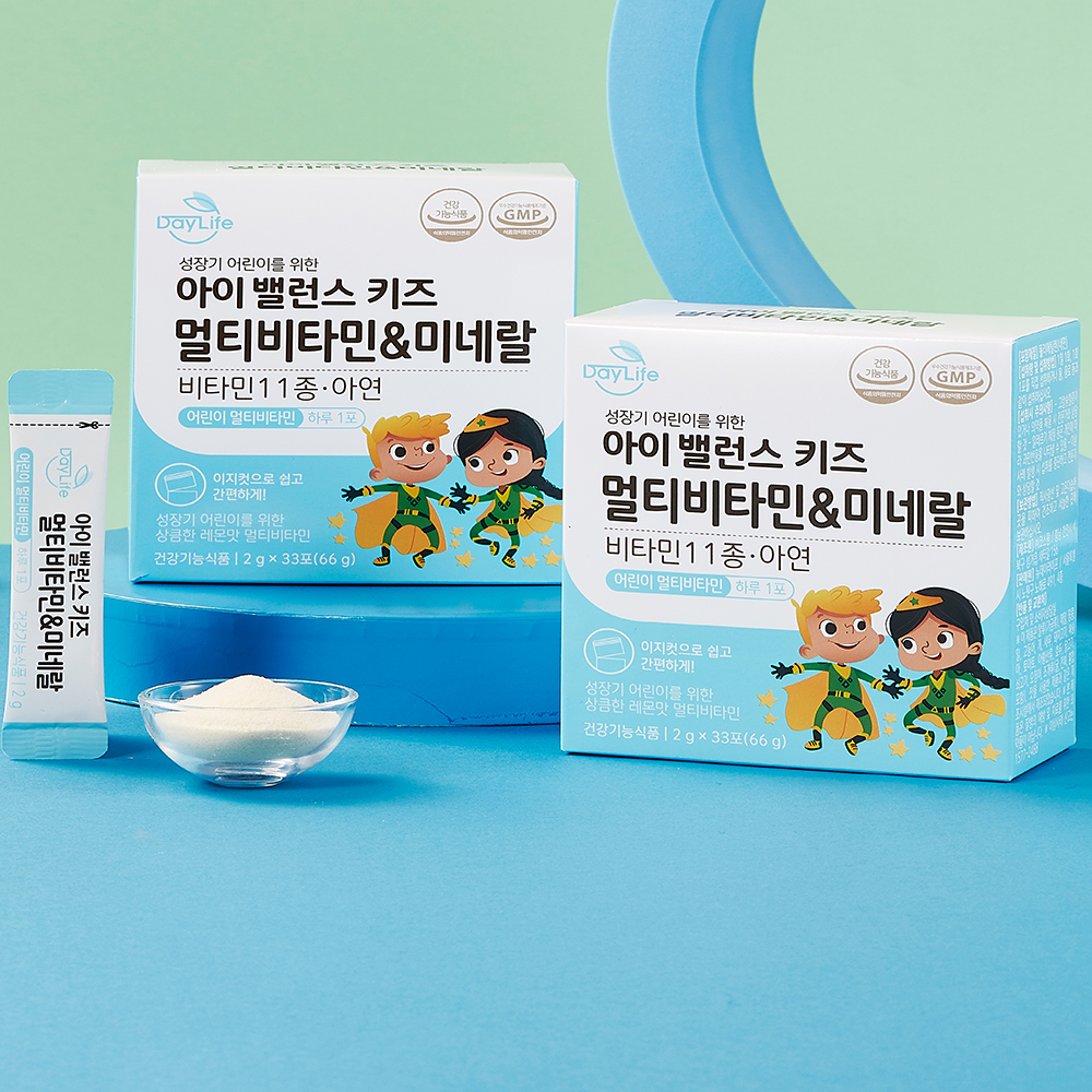 데이라이프 어린이 종합 멀티 아기 유아 초등학생 아이 밸런스 키즈 <b>비타민</b> 미네랄 3+1개