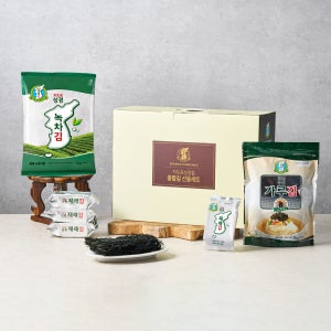 [성경김본사] 지도표 성경김 온라인종합 선물세트(녹차전장 4봉,재래식탁 9봉,김가루 1봉,미역 1봉)