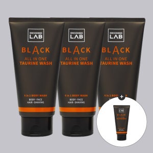 그루밍랩 블랙 타우린워시 남자 올인원 샴푸 바디워시 300mlX3개입