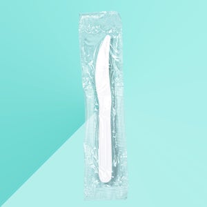 일회용 나이프 CI 167mm 낱개포장(1매커팅) 2000개 백색 / 오네