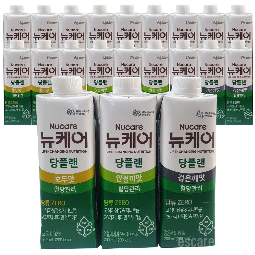 뉴케어 당플랜 3종혼합 호두 인절미 검은깨맛 200mlx18팩 당뇨식 당뇨환자 영양식