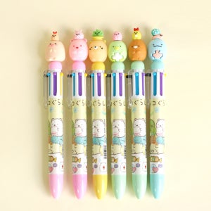 캐릭터 6색 볼펜 컬러 멀티펜 귀여운 필기구 학용품