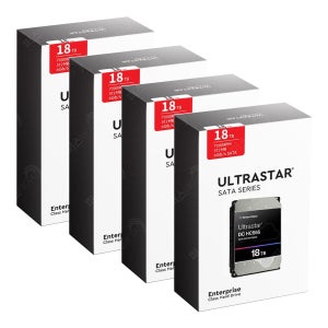 WD 울트라스타 SATA 18TB 기업용 HC555 WUH722018CLE6L4 (4 Pack) 3년 보증