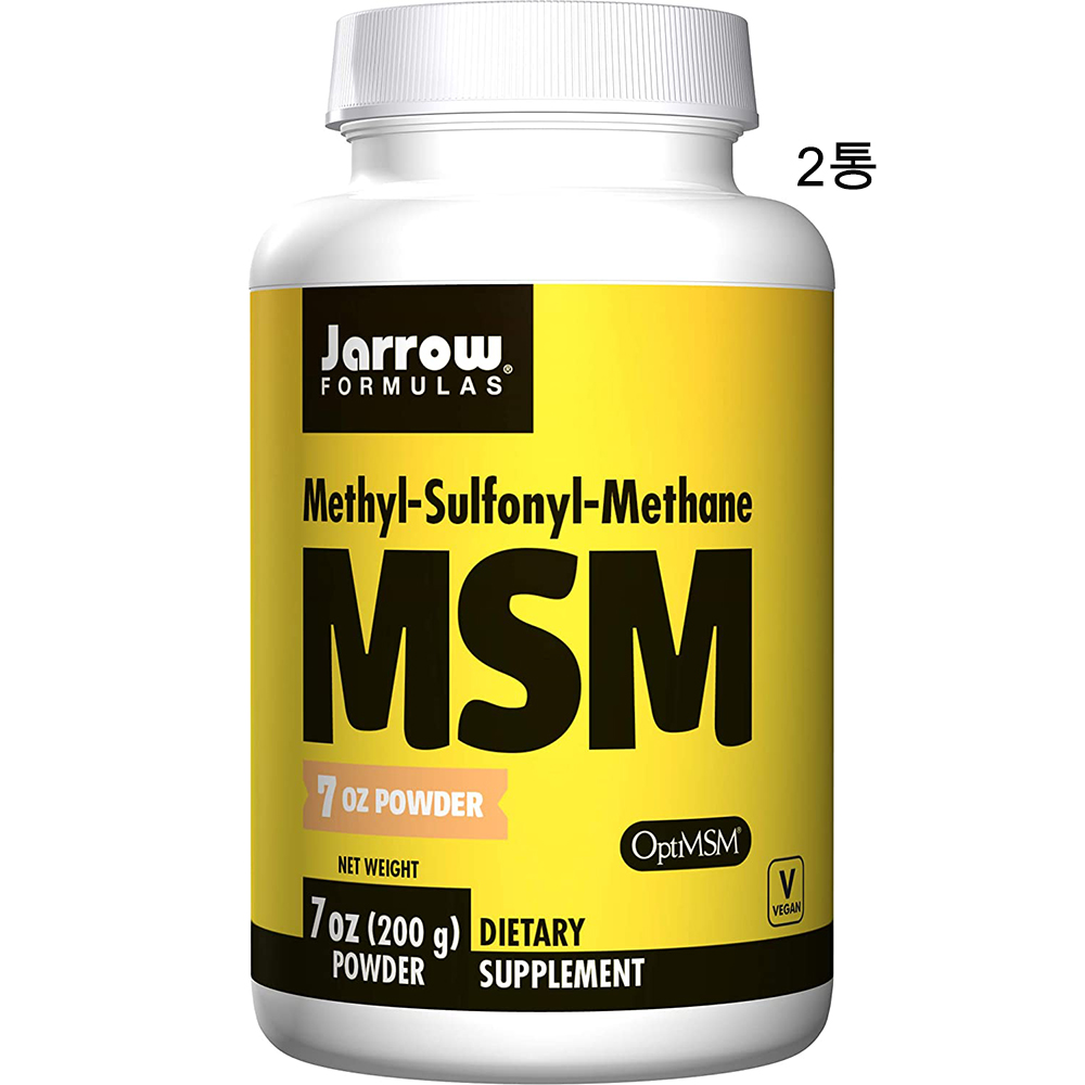 자로우 포뮬러스 <b>MSM</b> 식이유황 <b>분말 200g</b> x 2통 400회분 무료배송