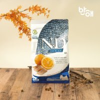 반해 l 파미나 N&D 오션 프라임 청어&오렌지 미니 바이트 (2.5kg) / 계량컵&급여량 계산