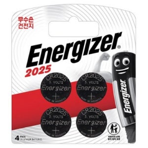 에너자이저 리튬 CR2025 건전지 (3V 170mAh) 4알(1카드)