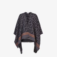 펜디 판초 IN 블랙 울 실크 FF PONCHO IN BLACK WOOL AND SILK FXX636A3Q1F0QA1