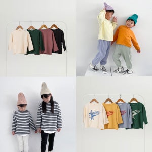 티셔츠 유아 아동 키즈 주니어 아기 남아 여아 이너 가을 루즈핏 긴팔 반팔 단가라 끈 나시