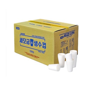 일회용종이컵 정수기 세모금컵 1박스 4000매
