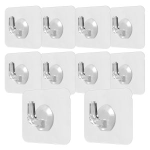 강력 접착식 후크 10p 벽걸이 투명 매직후크 현관마스크걸이