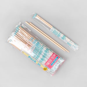 [KO] 200mm OPP 개별포장 둥근 대나무 젓가락 / 블루 / 1박스 3000개