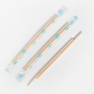 [KO] 175mm OPP 개별포장 둥근 대나무젓가락 / 블루스마일 / 1박스 3000개
