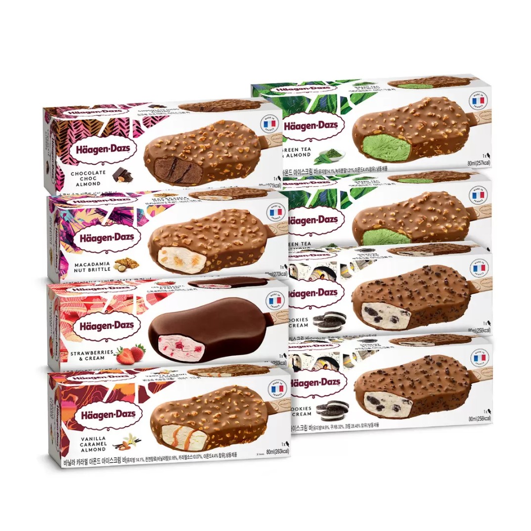 [무료배송]하겐다즈 스틱바 80ml x 8 / Haagen-Dazs Stick Bar 80mlx8