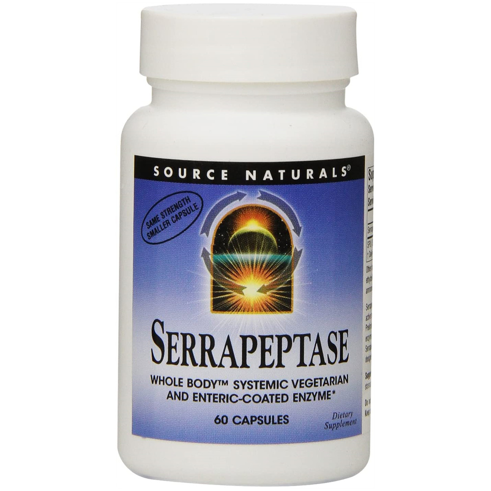 Source Naturals Serrapeptase 소스내추럴스 세라펩타제 120,000 SPUs 60캡슐