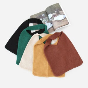 가방뜨기 니트 코바늘 가방 쇼퍼 데일리백 옐로우 카키 브라운 블랙 부드러운 네트백 뜨게