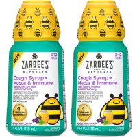 Zarbee’s Naturals Children’s Cough Syrup 자비스 어린이 코프 시럽 + 뮤커스 & 이뮨 베리맛 4oz(118ml) 2팩