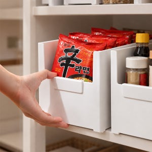 펜트리 수납함 서랍 정리함 주방 탕비실 칸막이 네임택 라면 과자 보관함 소