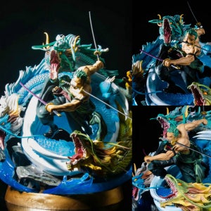 원피스 레진 대형 조로 피규어 청룡 토네이도 롤로로아 조로 40cm