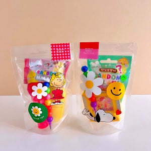 포장 지퍼백 투명 M 셀프 구디백 만들기 선물 포장지 간식 미니 어린이집 생일 답례품