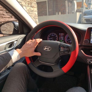 포터 차량용 핸들커버 고급 가죽 스티치 원형공용 고급 그립감