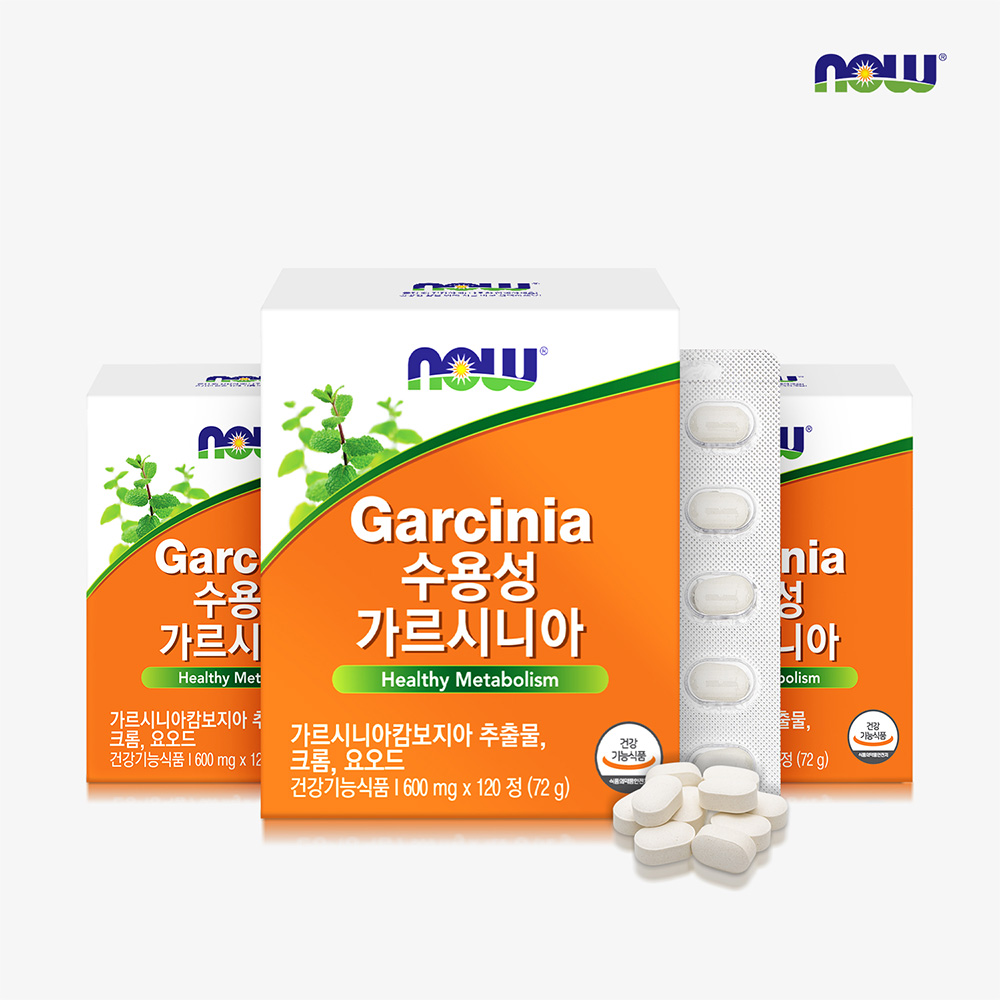 나우푸드 수용성 <b>가르시니아 1000mg</b> 다이어트 120정, 3개