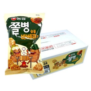 농심 쫄병스낵 숯불바비큐맛 82g 30개(한박스)