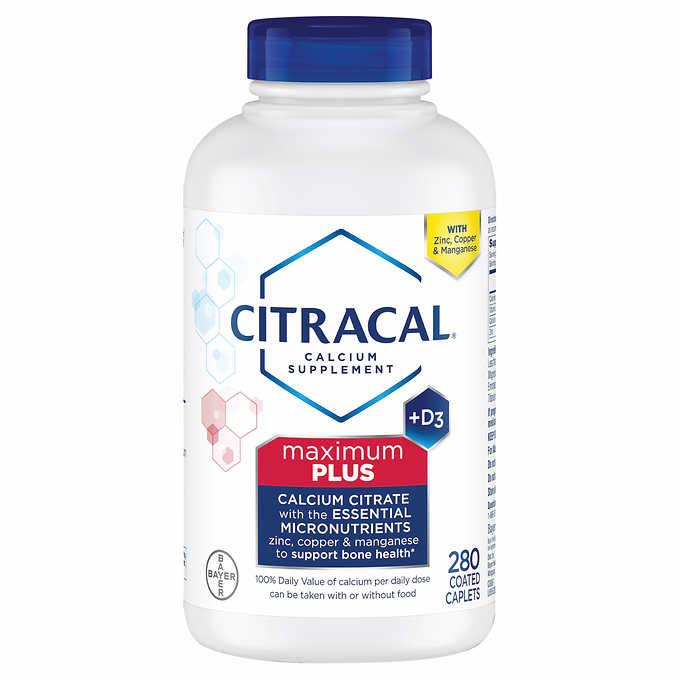 시트라칼 맥시멈 플러스 칼슘 구연산염 + D3, 280정 / <b>Citracal</b> Maximum Plus Calcium Citrate + D3, 280 Caplets