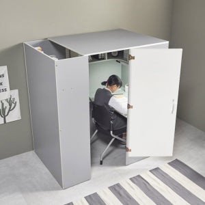 e스마트 신학기책상 스터디룸 독서실책상 와이드 감성LED스탠드포함